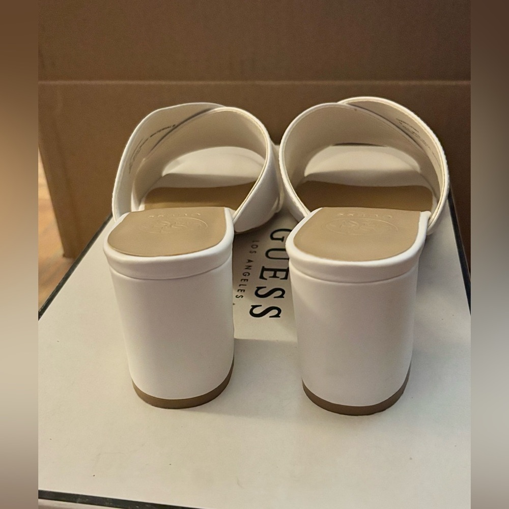 Guess-White Mules with Criss-Cross Straps-Size 9 - Picture 4 of 8